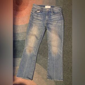 Mother cropped straight leg jeans